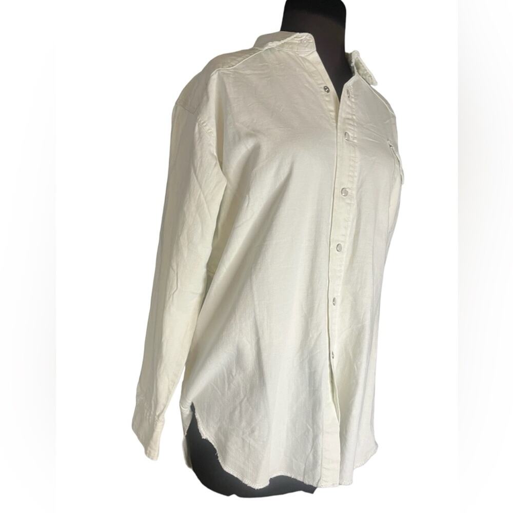 Sandrine Rose X Free People NWT Oversized Pearl Snap Western Tunic Shirt Size S - Picture 4 of 10